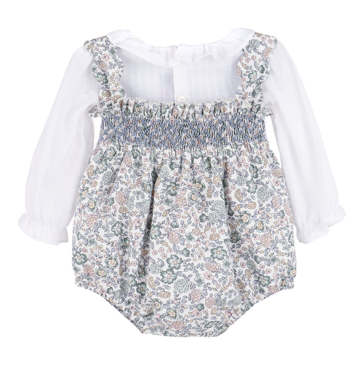 Bouncy Blooms Smock Overall, Blue