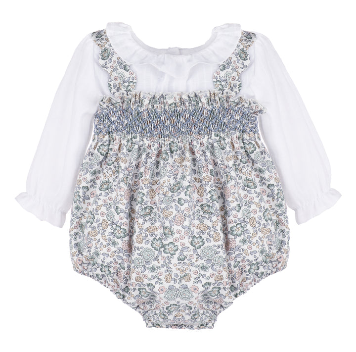 Bouncy Blooms Smock Overall, Blue
