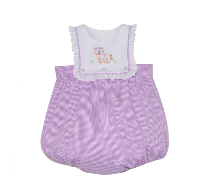 Embroidery Girl Bubble - Lavender Gingham
