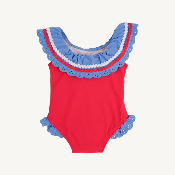 Sandy Lane Swimsuit - Richmond Red with Barbados Blue
