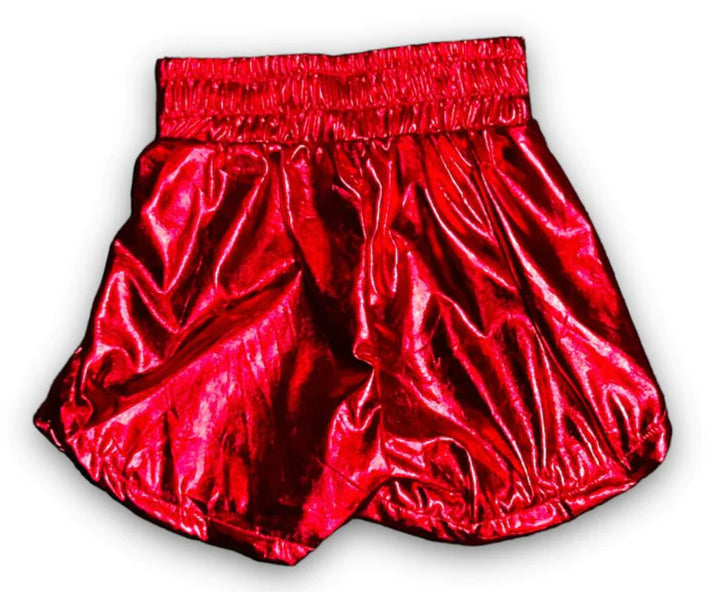 Red Metallic Shorts