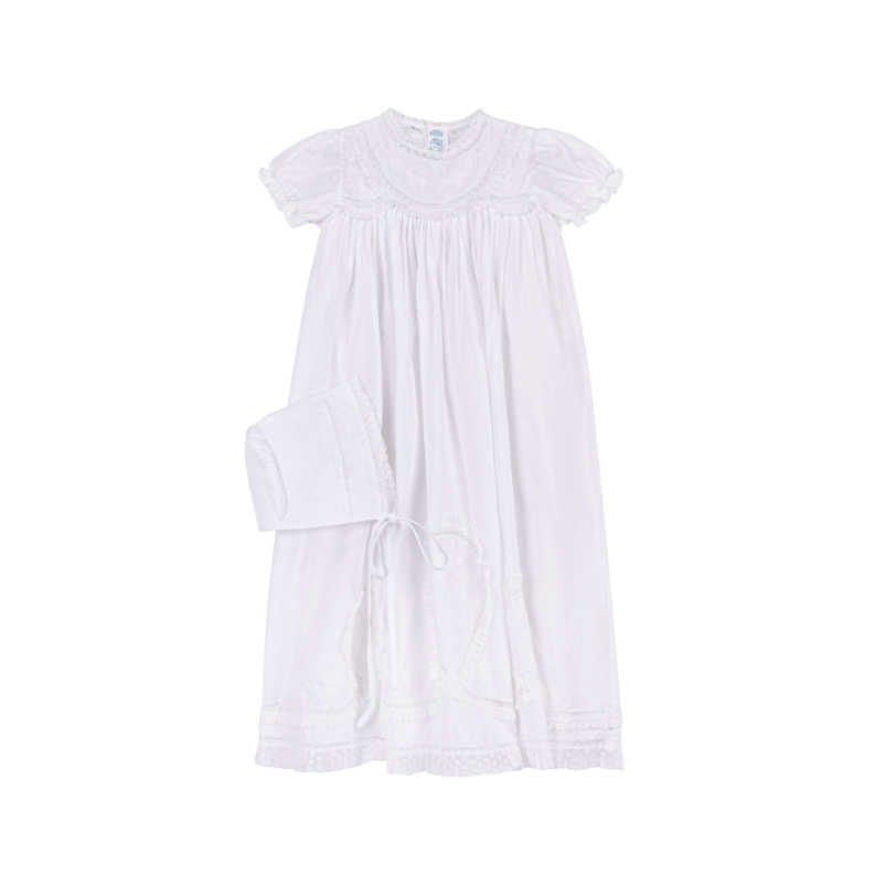 Girls Lacy Yoke Special Occasion Set - White