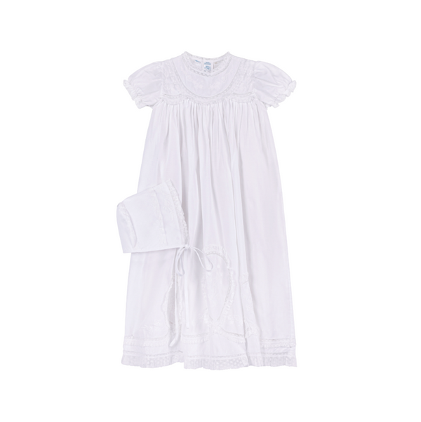 Girls Lacy Yoke Special Occasion Set - White