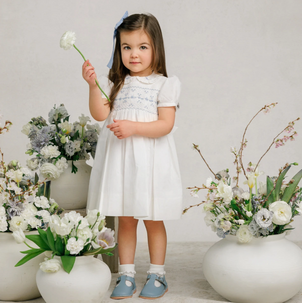 Girls Heritage Bleu Dress - Ivory