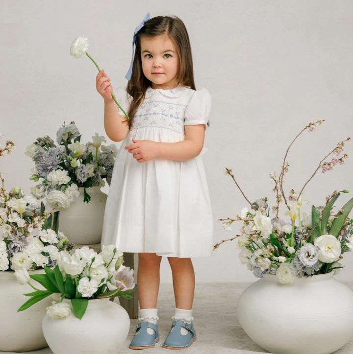 Girls Heritage Bleu Dress - Ivory