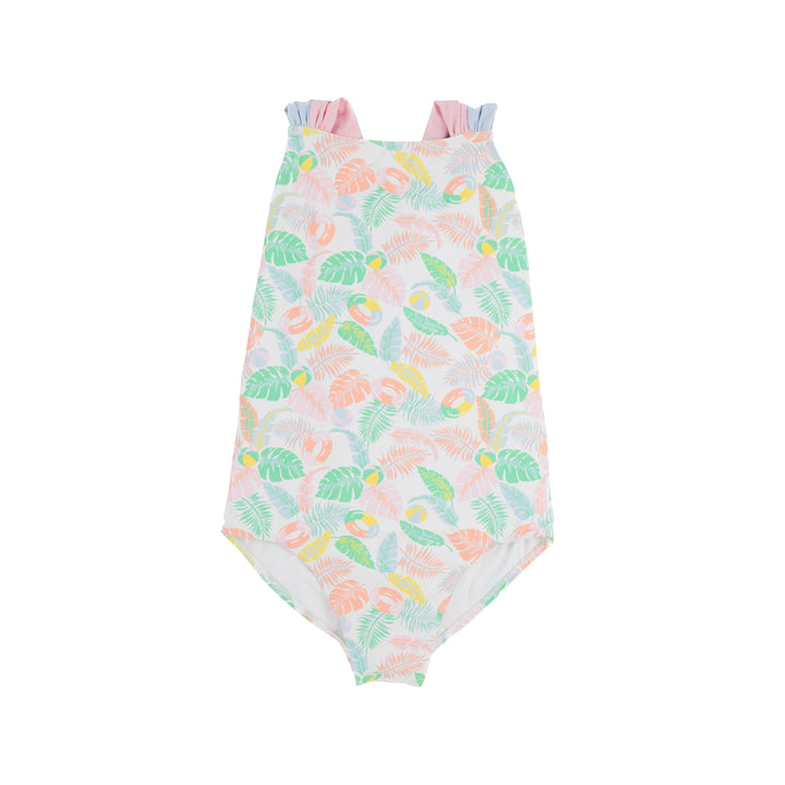 Seabrook Bathing Suit - Happy in Harbour Island with Palm Beach Pink & Buckhead Blue