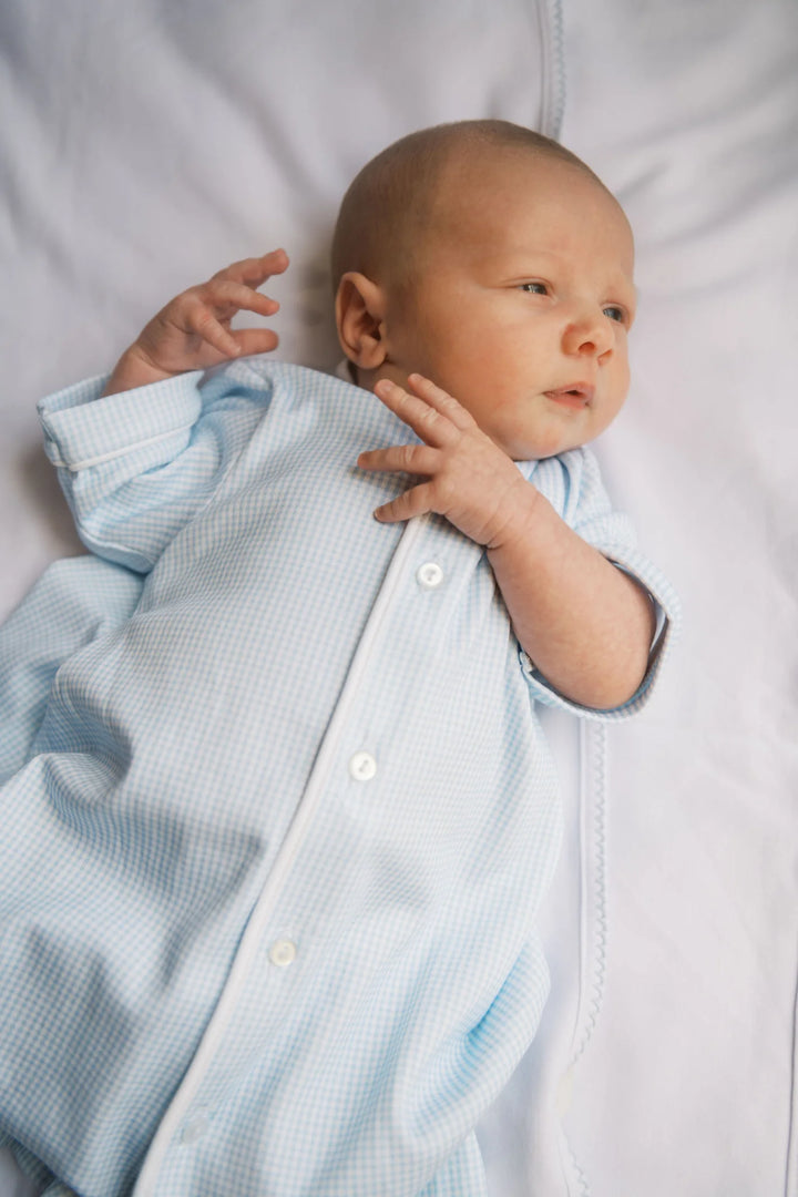 Welcome Little One Daygown - Blue Mini Gingham