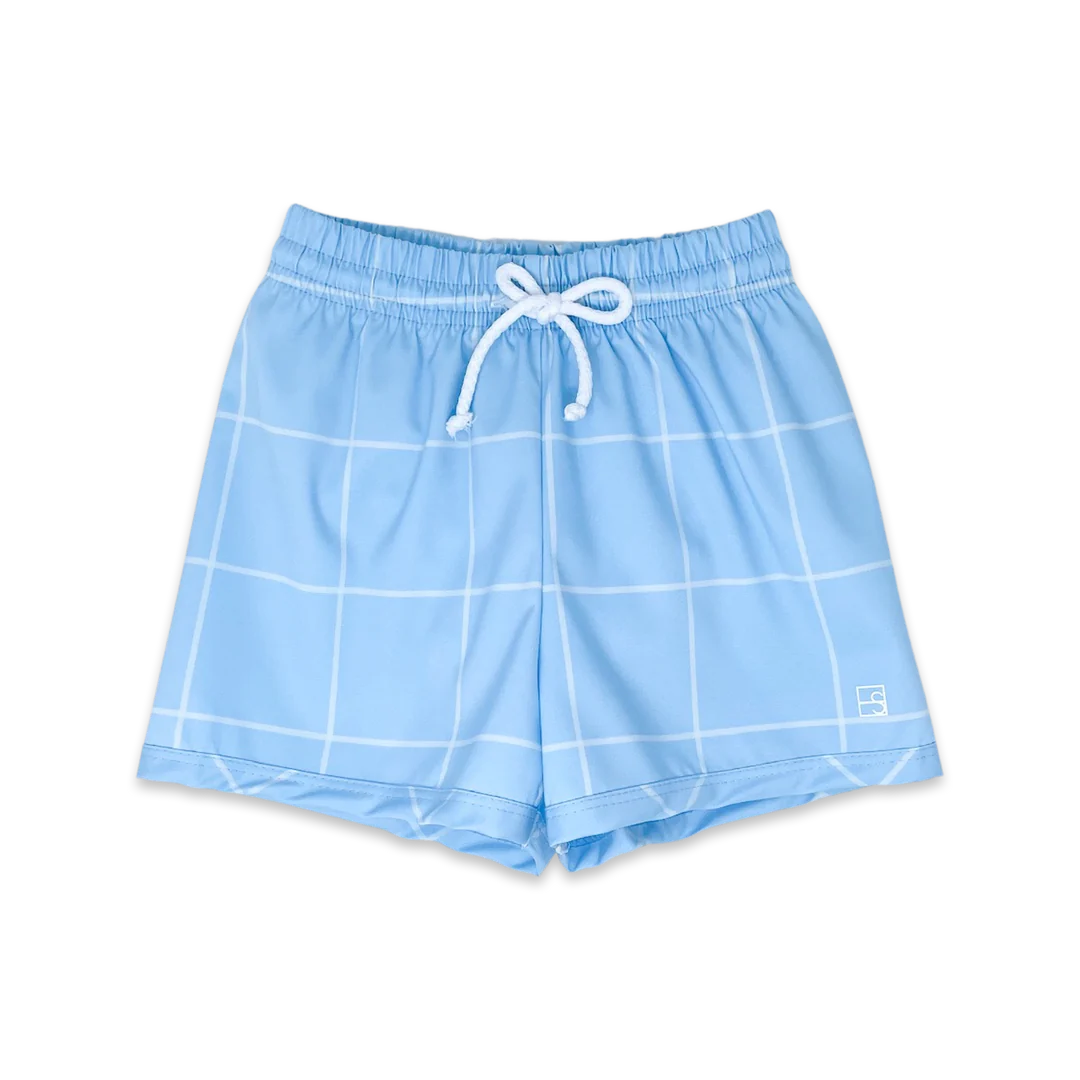 Barnes Bathing Suit - Blue Windowpane