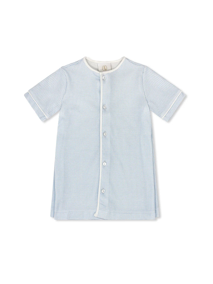 Welcome Little One Daygown - Baby Blue Minigingham Knit