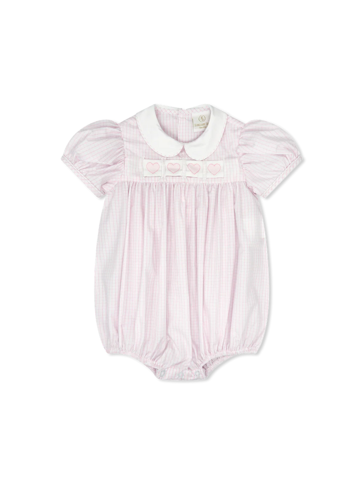 Ruth Ribbon Bubble - Classic Pink Windowpane - Heart, Bunny, Bow