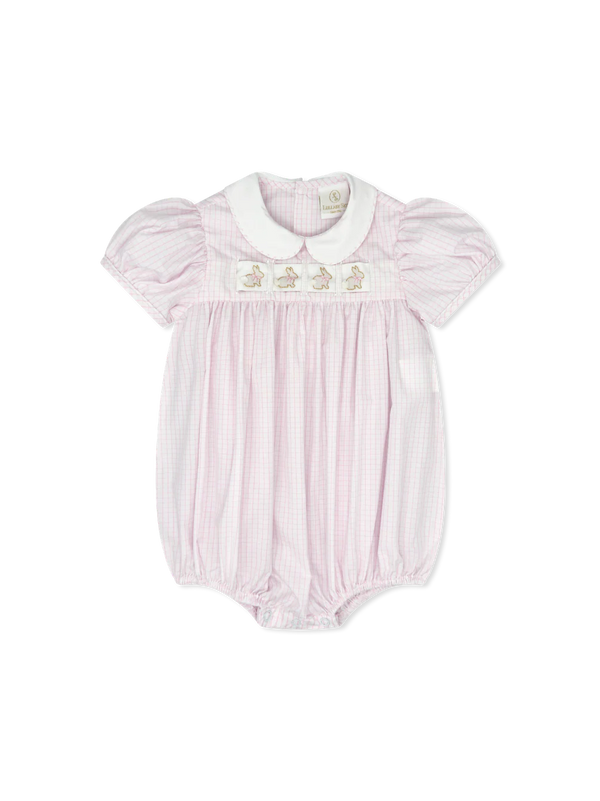 Ruth Ribbon Bubble - Classic Pink Windowpane - Heart, Bunny, Bow