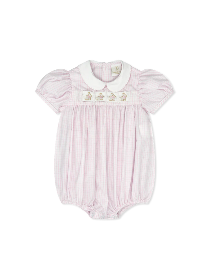 Ruth Ribbon Bubble - Classic Pink Windowpane - Heart, Bunny, Bow