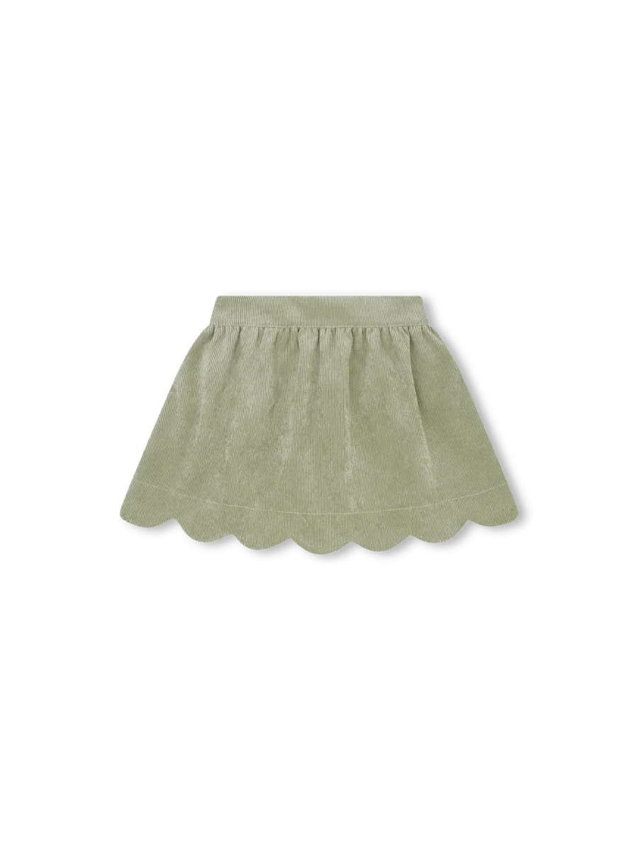 Susie Scallop Skirt - Sweetgrass Corduroy