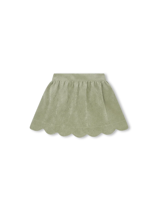 Susie Scallop Skirt - Sweetgrass Corduroy