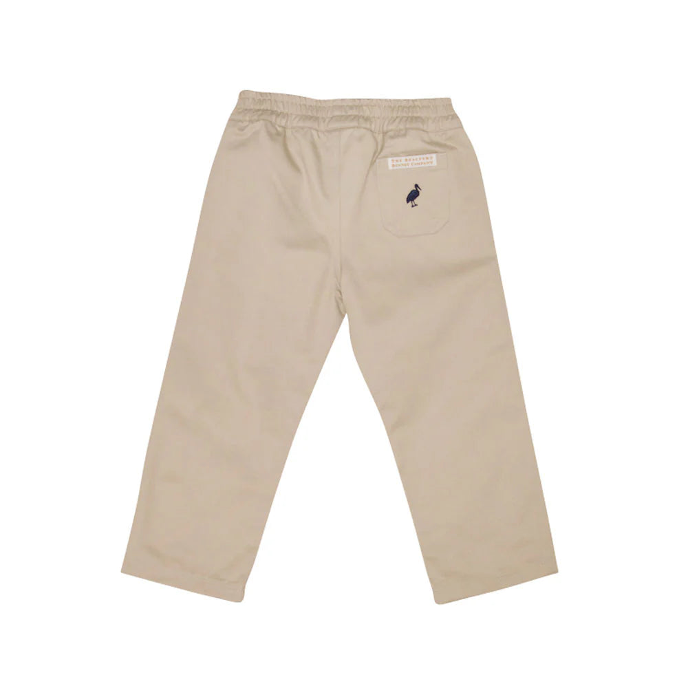 Sheffield Pants Keeneland - Khaki with Nantucket Navy Stork