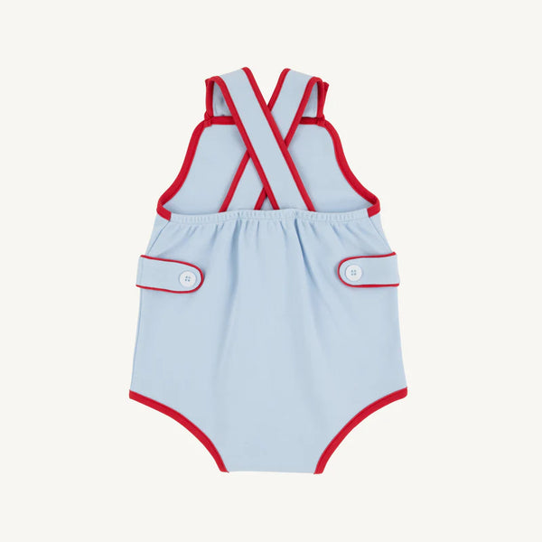Skipper Sunsuit - Buckhead Blue with Richmond Red