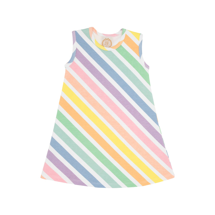Sleeveless Polly Play Dress- Rainbow Rollerskate Stripe