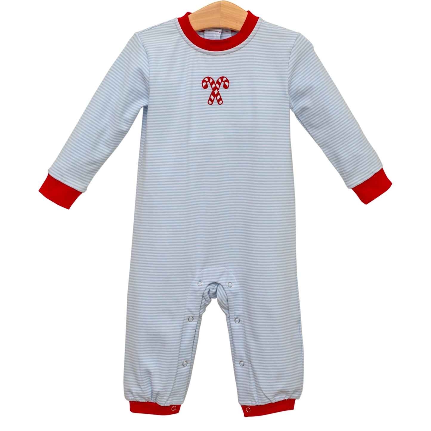 Candy Cane Embroidery Romper