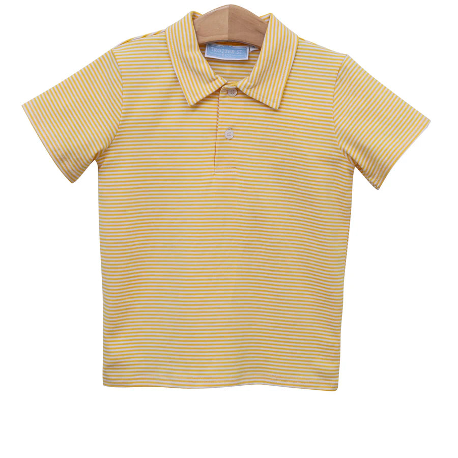 Henry Game Day Polo- Gold Stripe