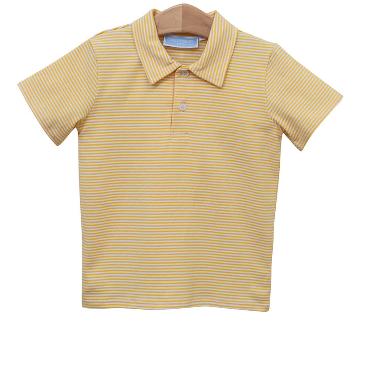 Henry Game Day Polo- Gold Stripe