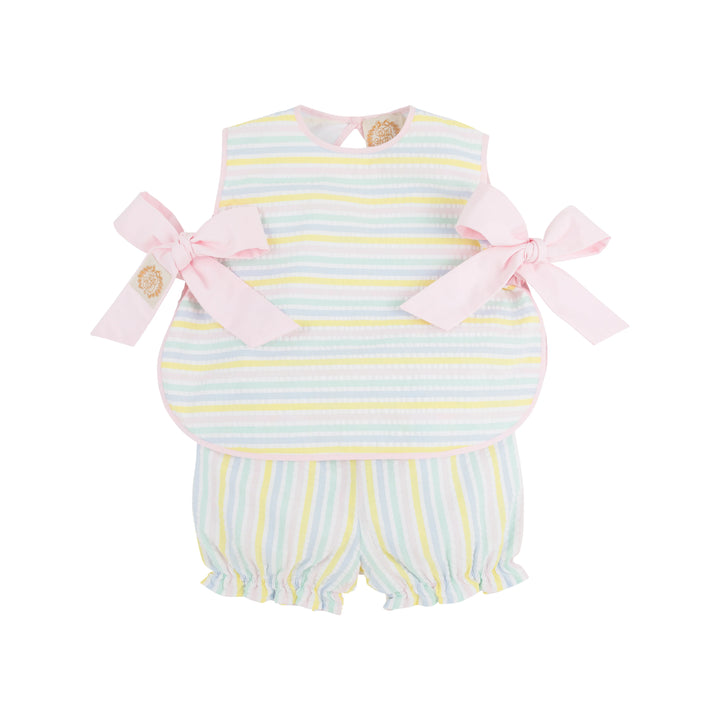 Talbott Tie Side - Siesta Key Seersucker with Palm Beach Pink