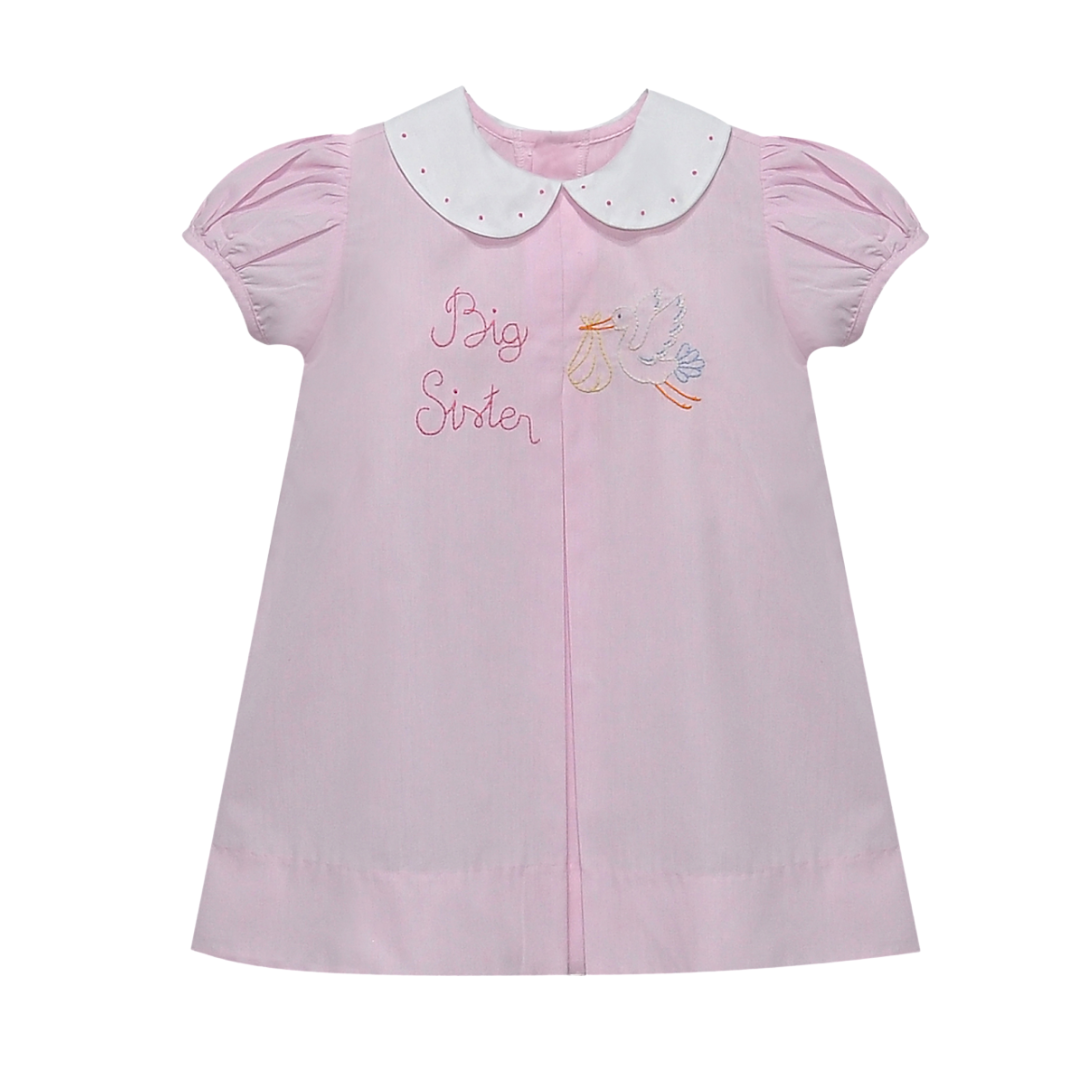Big Sister Sydney Dress w/stork