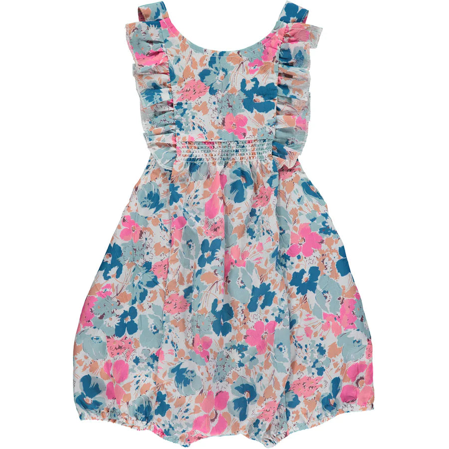 Kristin Shorty Romper in Pink Bouquet