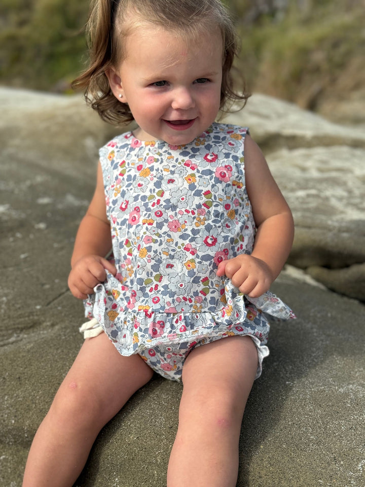 Aria 2 Piece Set - Blue Retro Floral