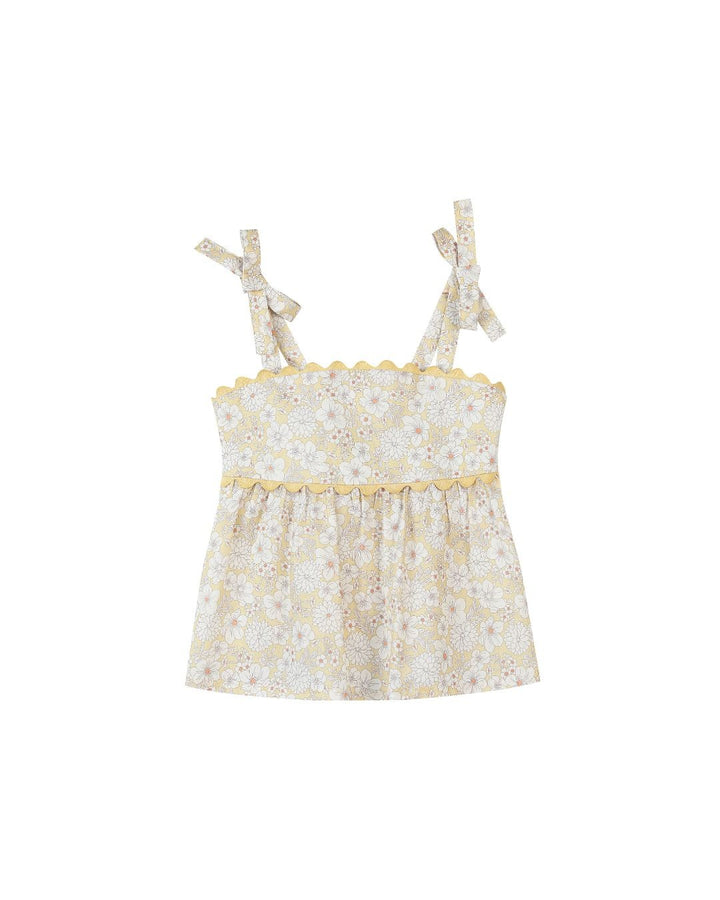 Scarlett Tank Top - Yellow Large Floral