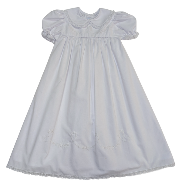 White Christening Gown with Flowers