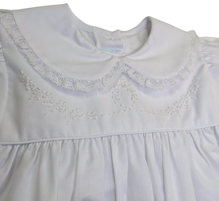 White Christening Gown with Flowers