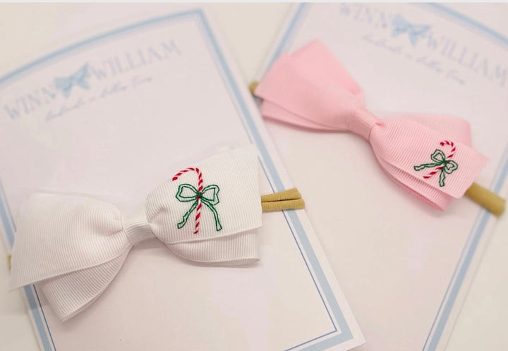 White Candy Cane Baby Headband