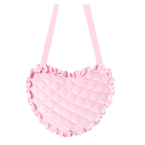 Velvet Quilted Heart Purse