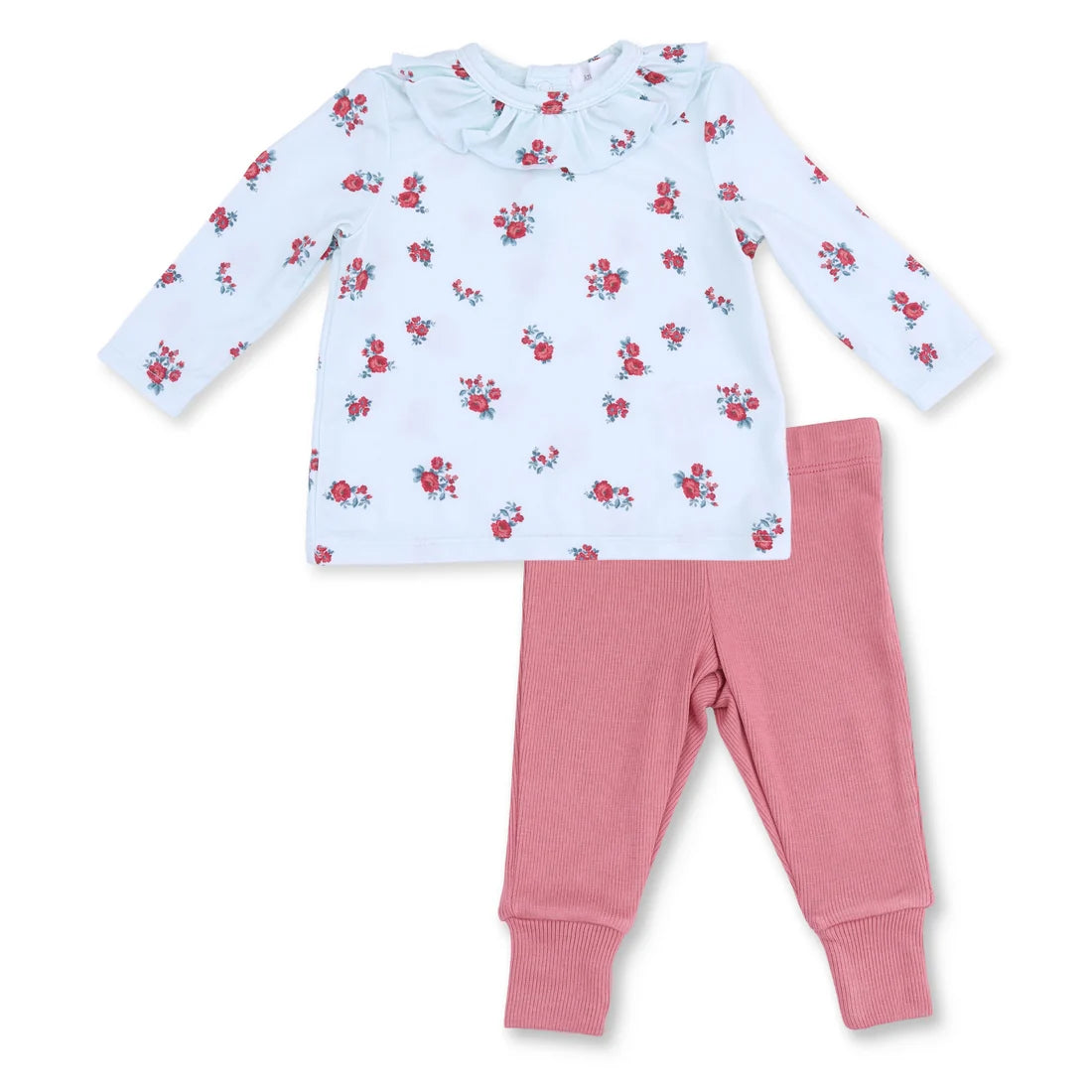 Alyssa Floral  Long Sleeve Ruffle Top and Pant
