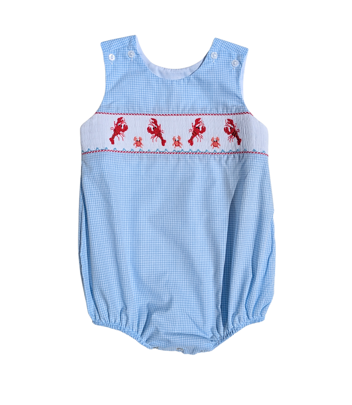 Crawfish Smocked Boy Bubble