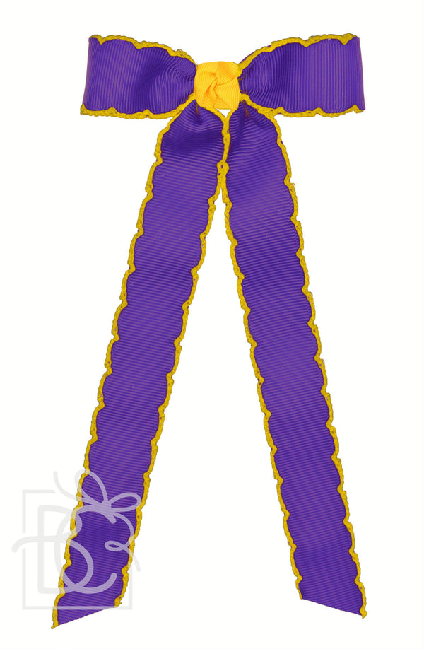 Moonstitch Two Tone Flat Bow Streamer (Purple & Yellow Gold)