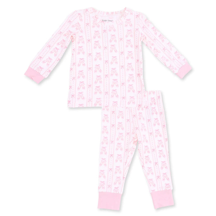 Ballet Shoes Ribbon Stripes Long Sleeve Loungewear Set