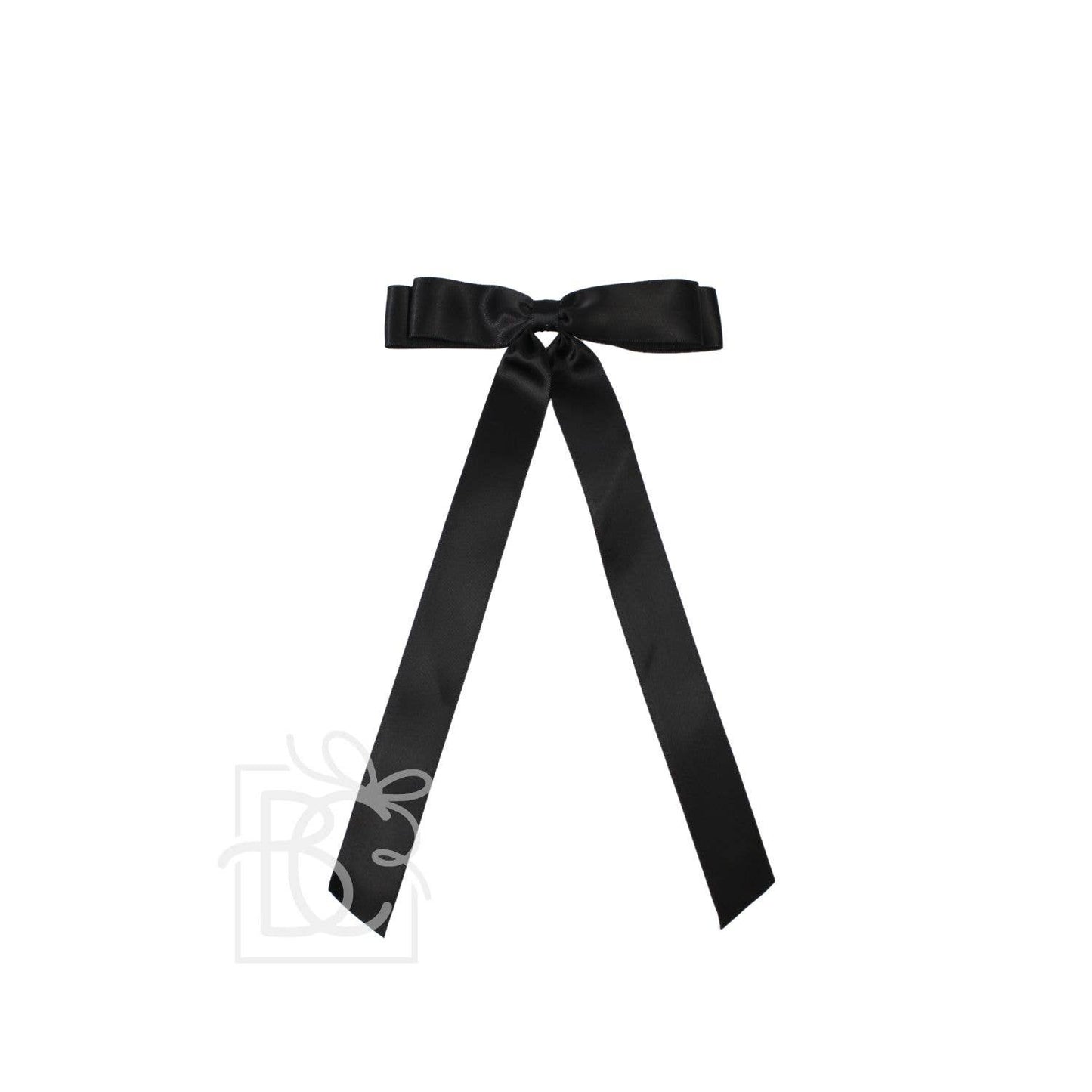 SATIN LAYERED TAIL BOW ON ALLIGATOR CLIP -7/8"