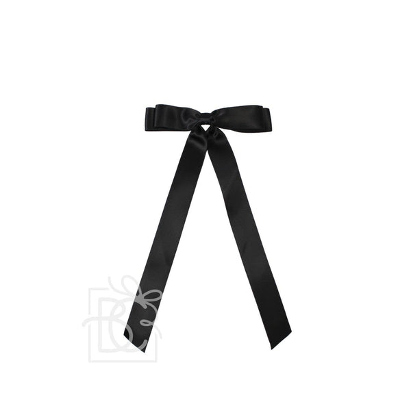 SATIN LAYERED TAIL BOW ON ALLIGATOR CLIP -7/8"