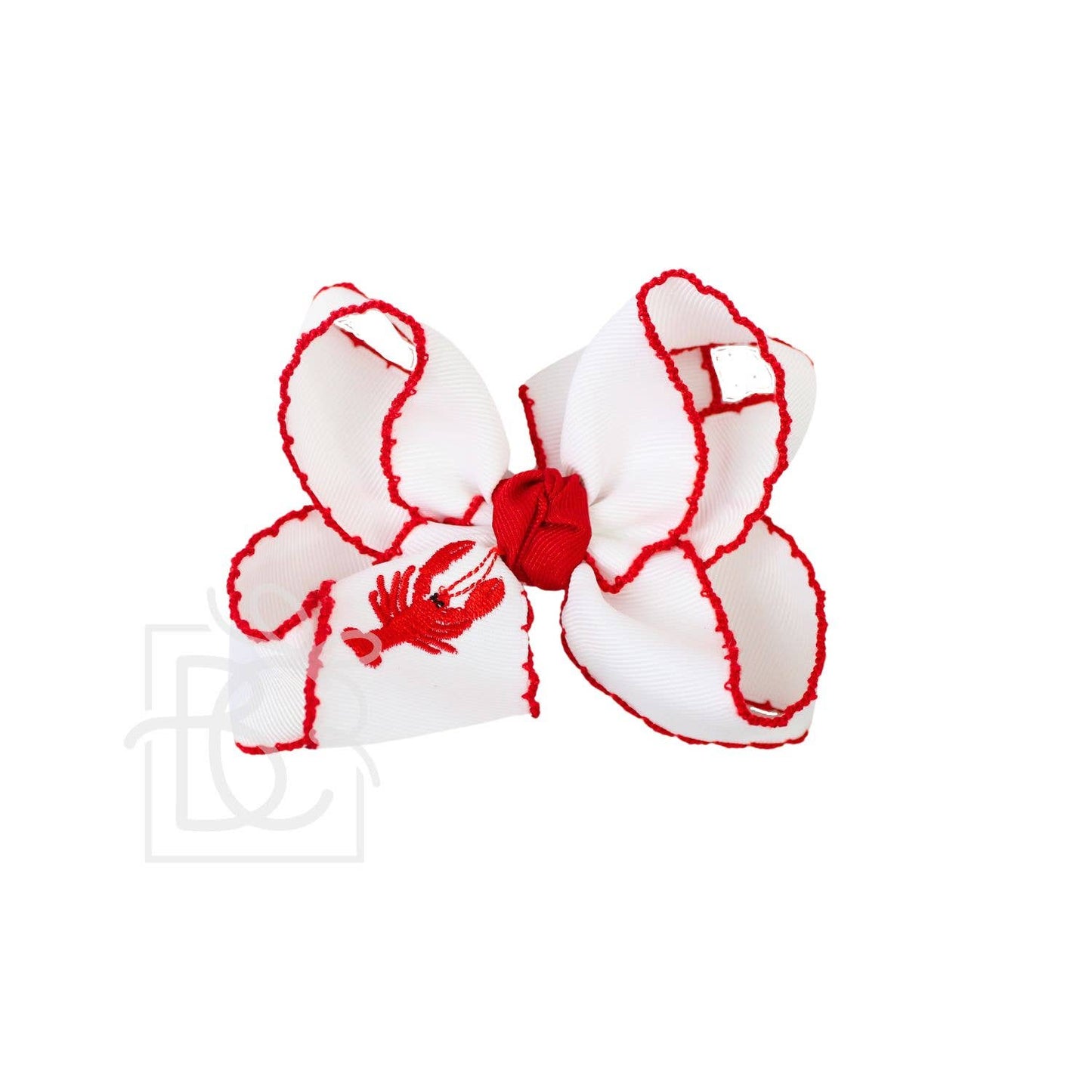 EMBROIDERED CRAWFISH CROCHET EDGE BOW