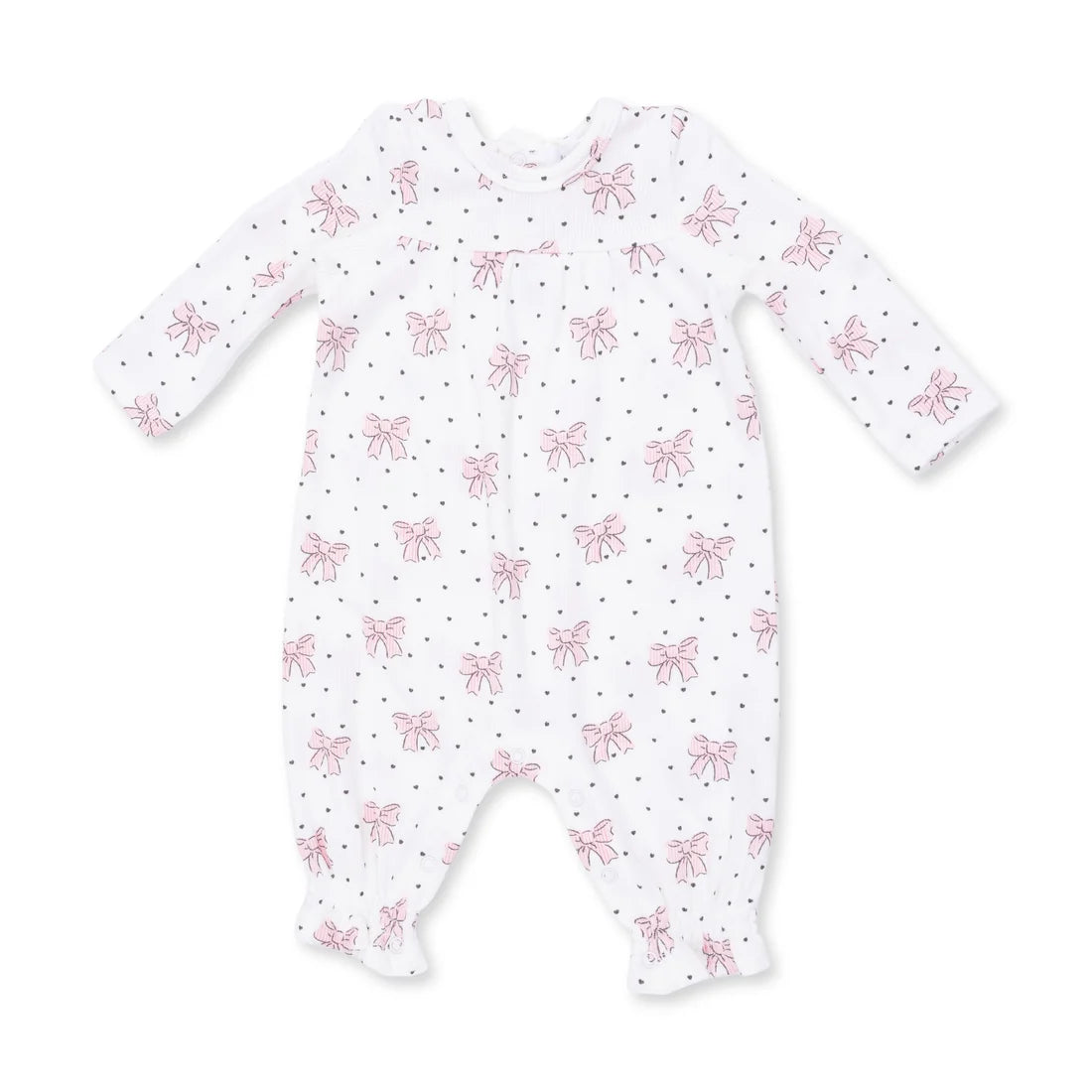 Bows & Hearts Cuffed Sleeve Romper