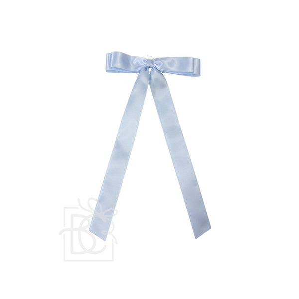 SATIN LAYERED TAIL BOW ON ALLIGATOR CLIP -7/8"