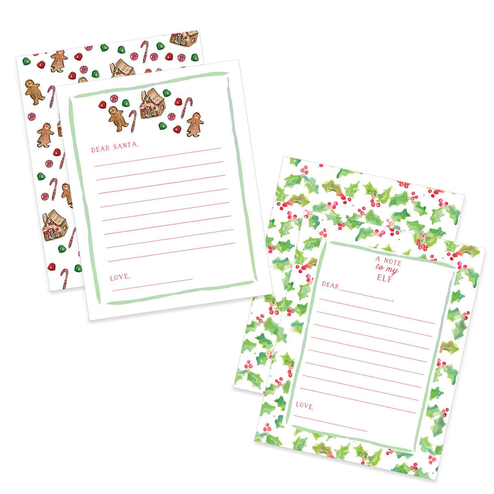 Santa And Elf Notecards