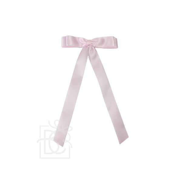 SATIN LAYERED TAIL BOW ON ALLIGATOR CLIP -7/8"