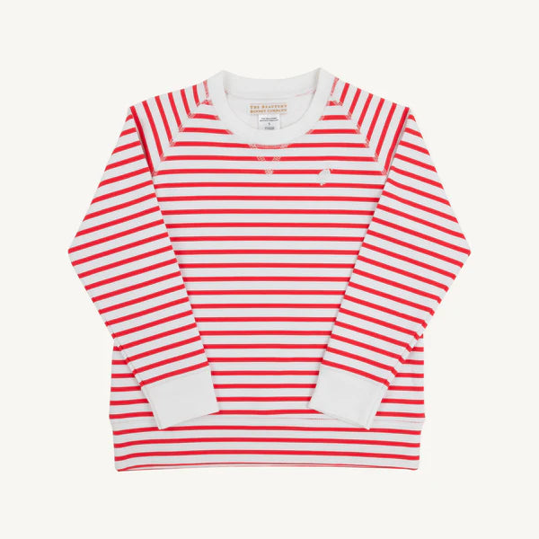 Cassidy Comfy Crewneck Boys - Richmond Red Stripe(Wide)/Worth Ave White