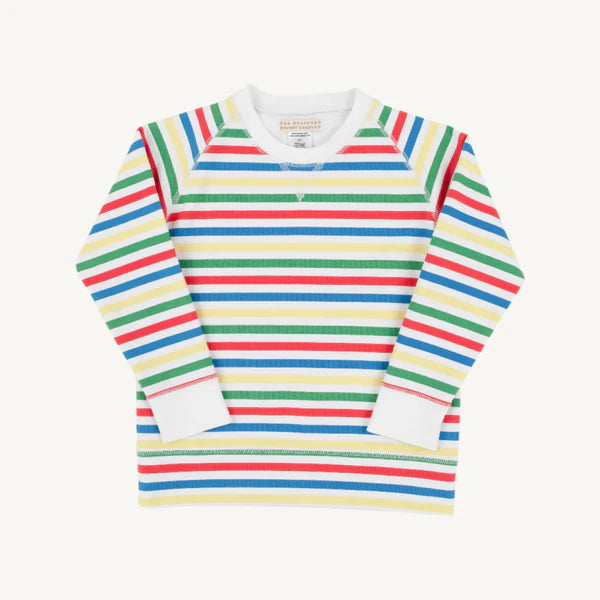 Comfy Crewneck - Portland Sealife Stripe with Worth Avenue White