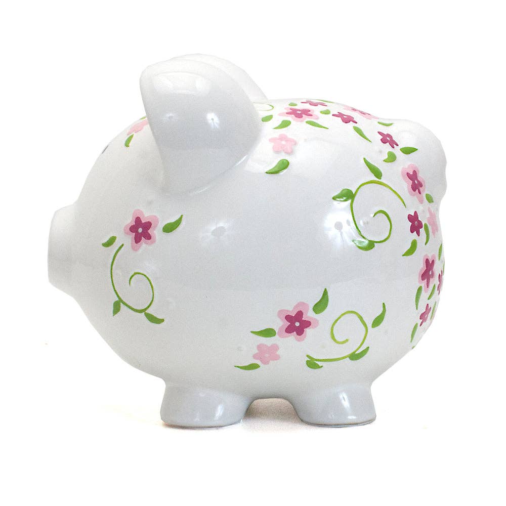 Shabby Chic Floral Piggy Bank
