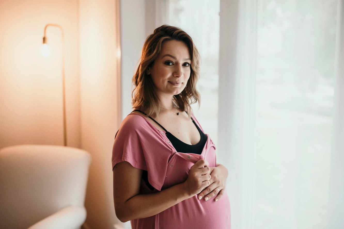 Rose Maternity Mommy Labor and Delivery/ Nursing Gown
