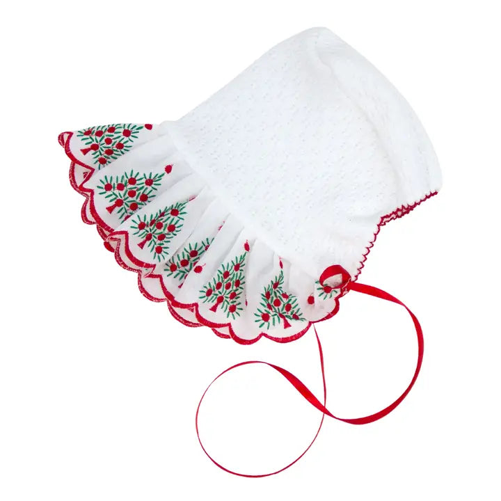 Christmas Bonnet with Swiss Tree Trim