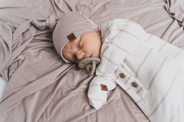 Knotted Hat in Fawn Stripe